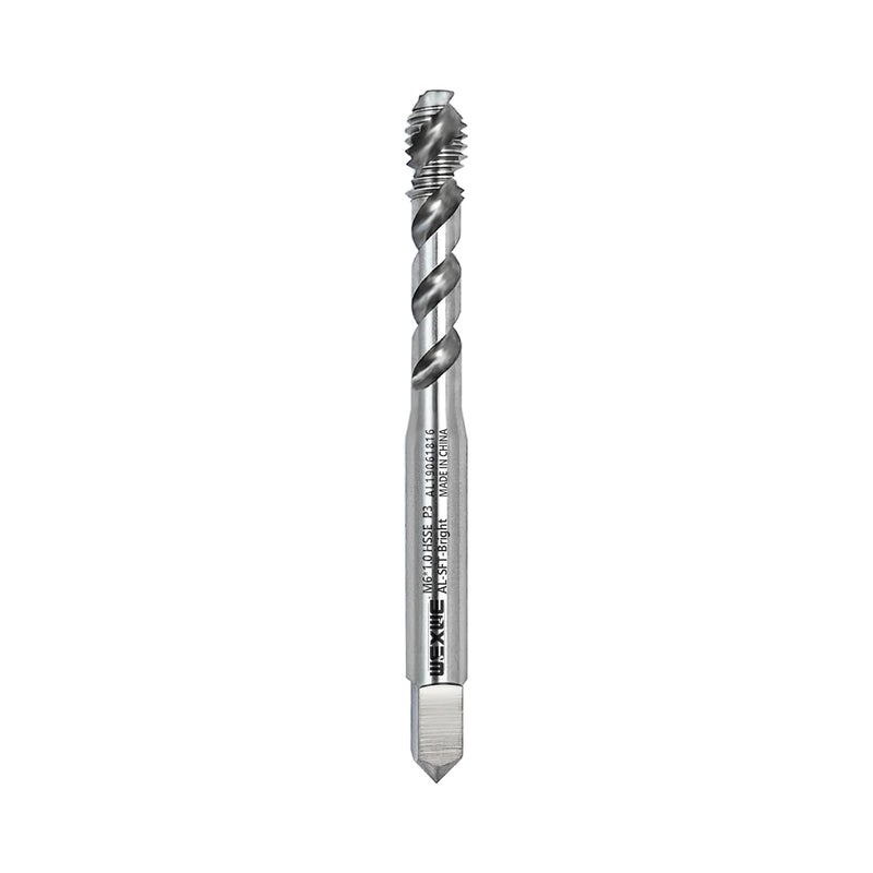 WEXWE Store WEWEXWE Tools M6 x 1.0 Spiral Flute Thread Tap, Metric Machine Threading Tap High Speed Steel Cobalt(HSSCo), Bright for Aluminum Cutting,Round Shank with Square End, H2 Tolerance, 1pcs - Image 1